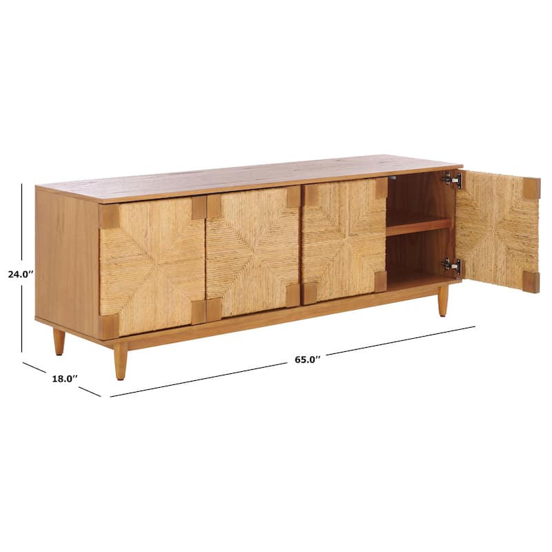SAFAVIEH Couture Roseanne Banana Stem Entertainment Media Stand - 65"W x 18"D x 24"H
