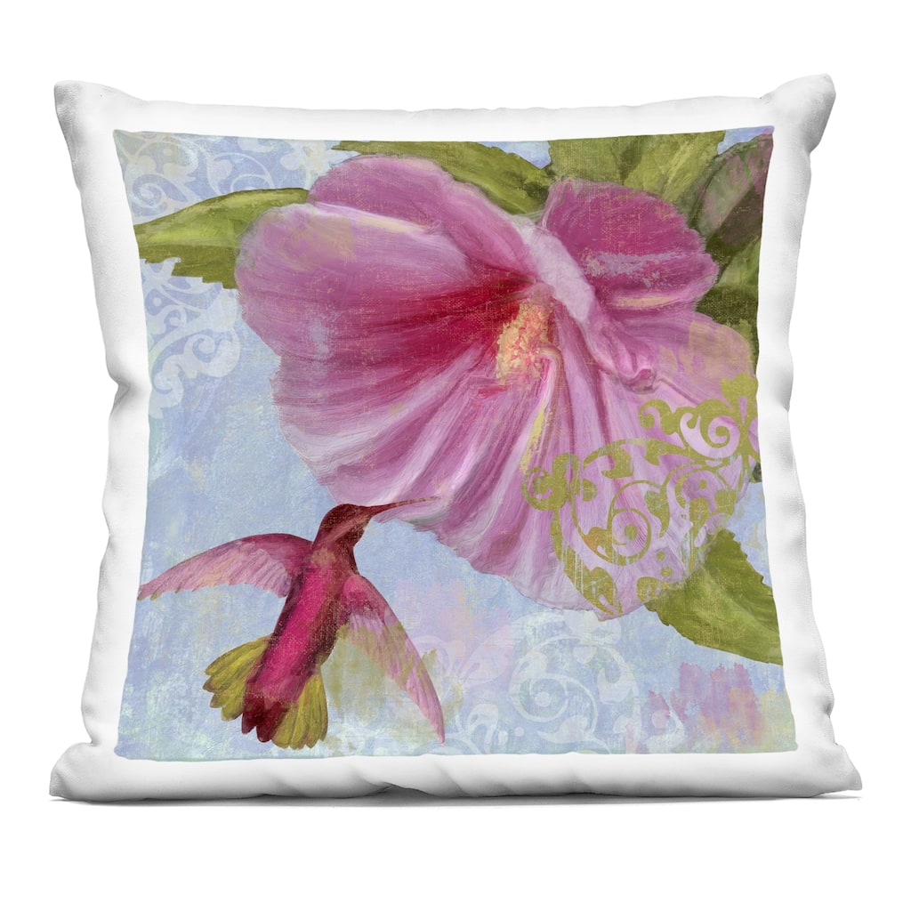 Stupell Hummingbird & Purple Poppy Decorative Printed Throw Pillow Design by Sasha