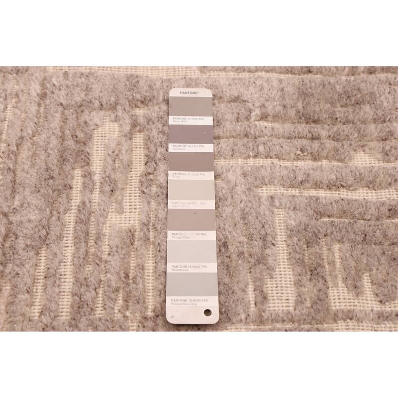 ECARPETGALLERY Hand Loomed Elysian Taupe Wool Rug - 8'0 x 9'9