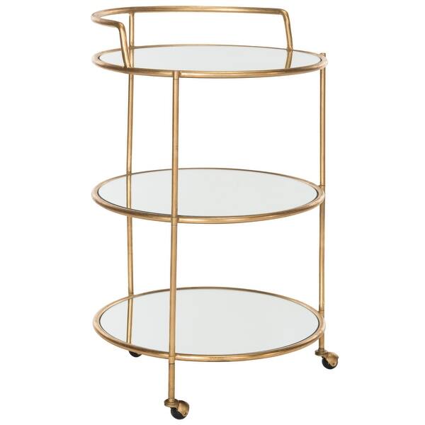Safavieh Dulcinea 22-in x 35.4-in Silver Round Cart Bar