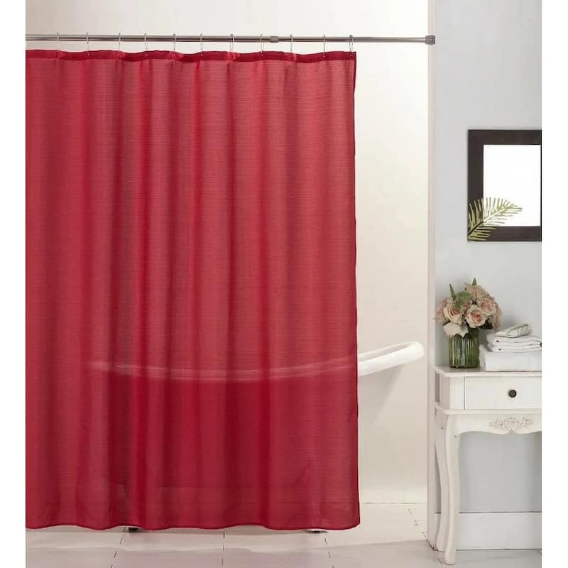 Emerson Canvas Shower Curtain 70 x 70 Stylish Bathroom Decor - Burgundy