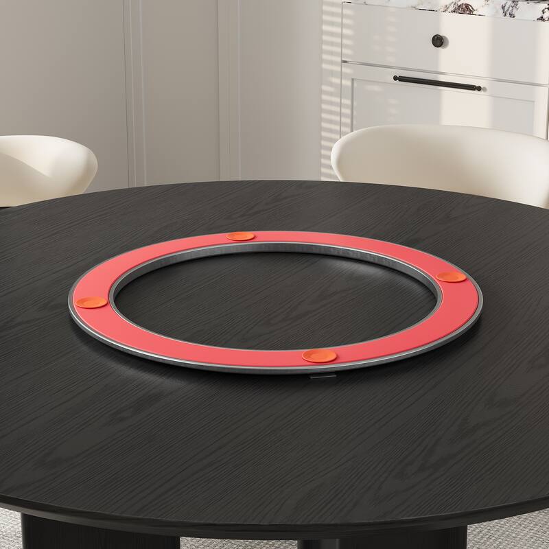 31.5" Round Lazy Susan, White Glossy Sintered Stone Material (Not Table Included)