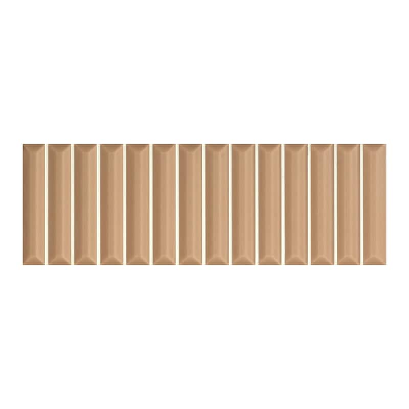 Hashi 4" x 12 Fluted Kit Kat Glossy Italian Wall Tile - Fotinia Cotto.