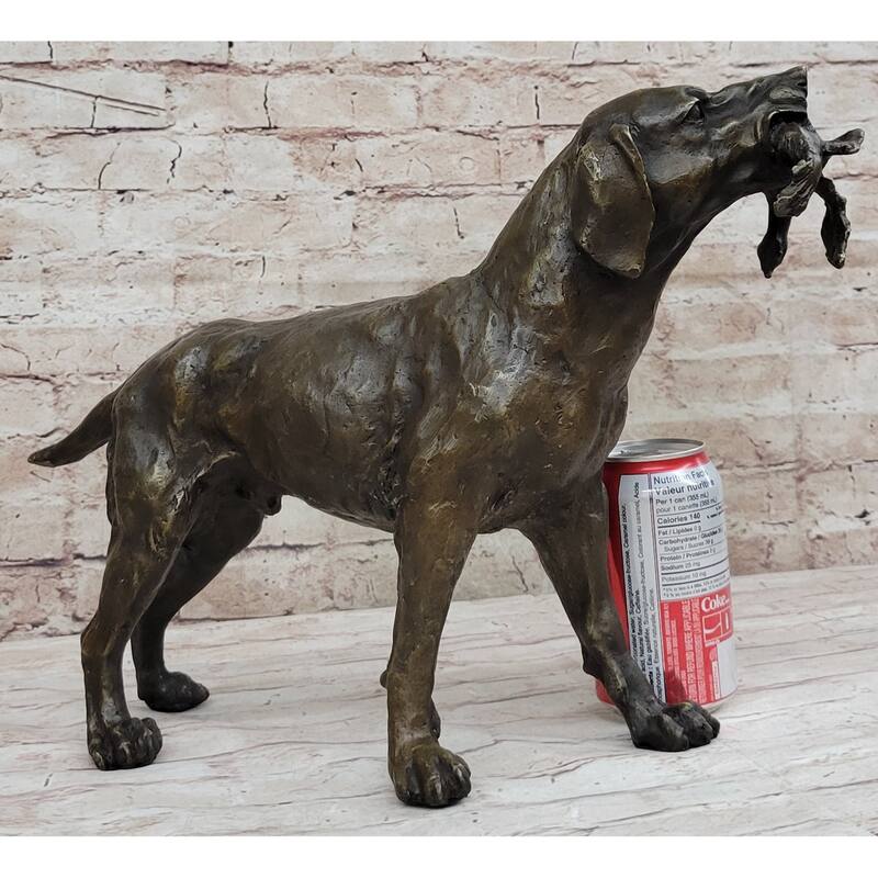 Signed Truffot Hunting Dog With Dead Bird Bronze Art Deco Sculpture Home Decor