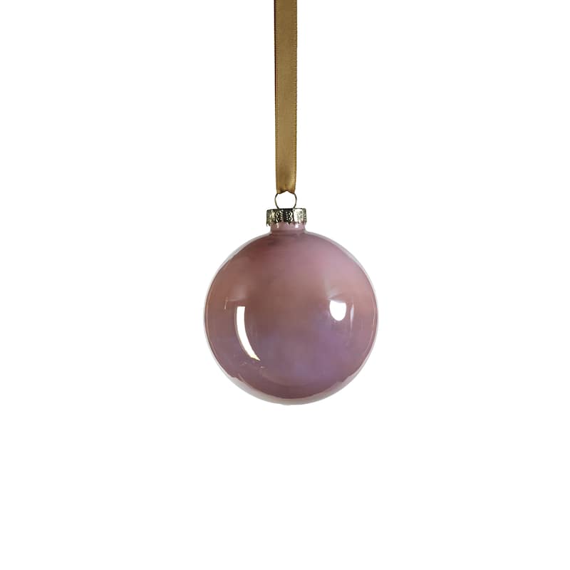 Solid Luster 3.25" Glass Ball Ornaments, Set of 6 - Pink
