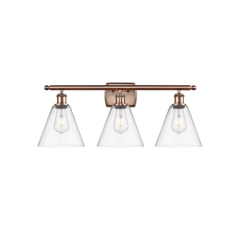 Innovations Lighting 516-3W-11-28 Berkshire Vanity Berkshire 3 Light - Antique Copper / Clear