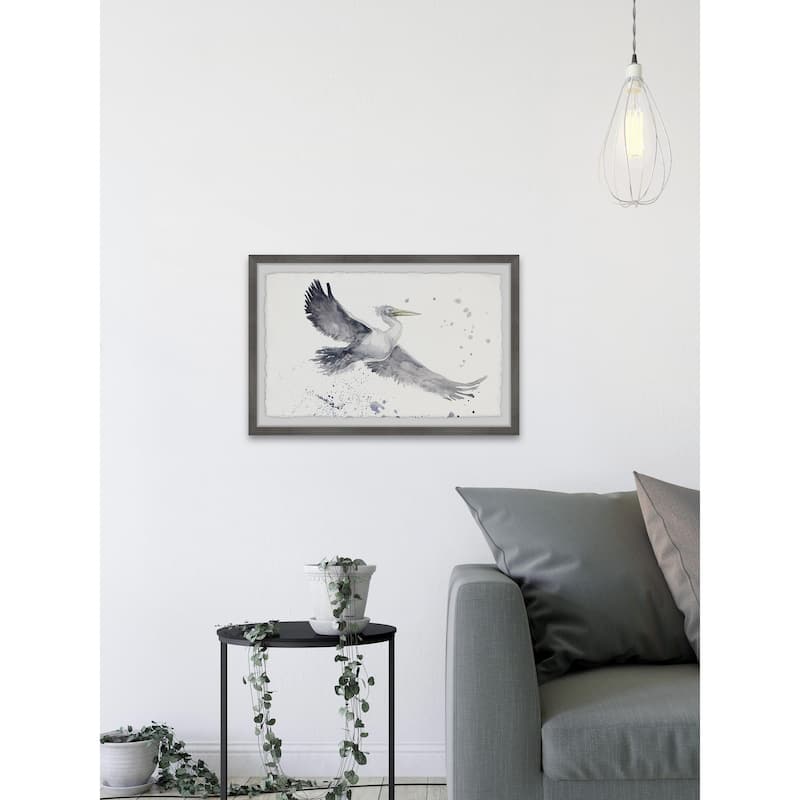 Flying Seagull Framed Wall Art, Coastal Serenity - Tranquil Ocean-Inspired Wall Décor