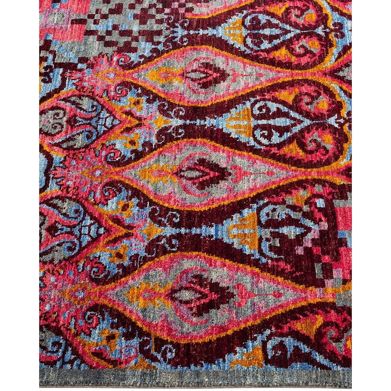 Overton Hand Knotted Wool Vintage Inspired Modern Contemporary Suzani Multi Area Rug - 3' 2" x 5' 2"