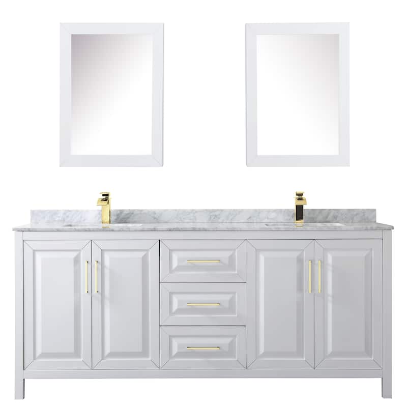 Daria 80-inch Double Vanity, Marble Top, Medicine Cabinets