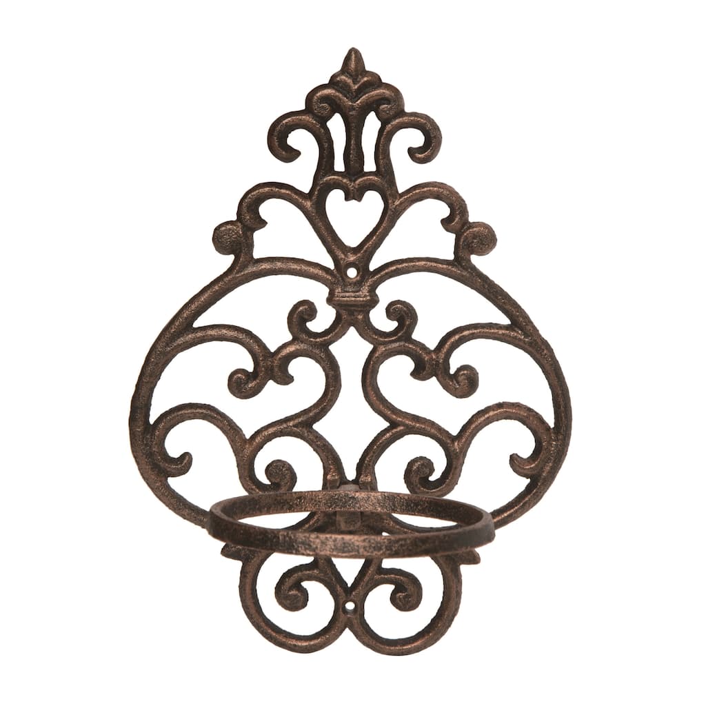 Transpac Metal 13 in. Brown Spring Wide Wall Plant Holder