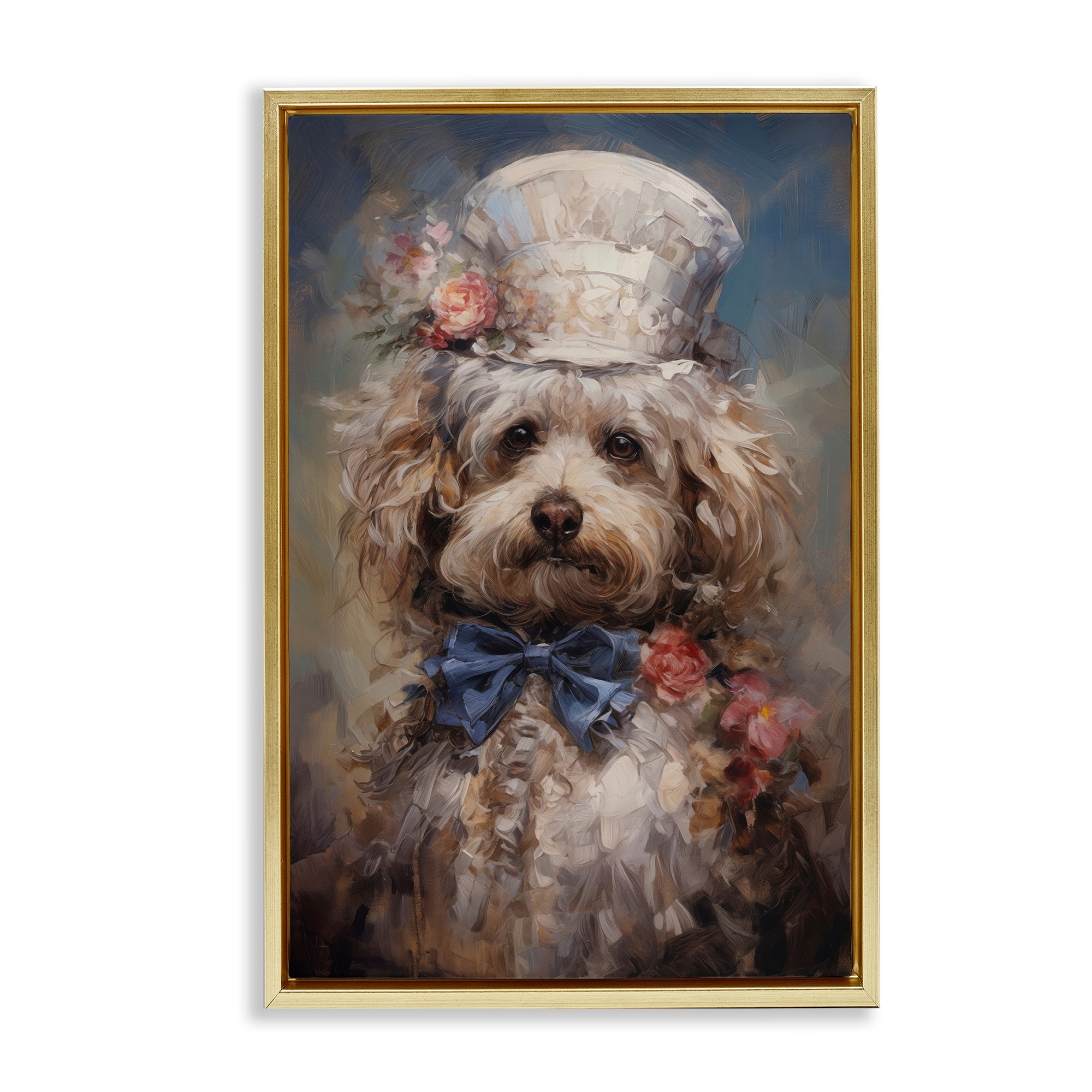 Stupell Victorian Era Labradoodle Framed Floater Canvas Wall Art Design By Wumples