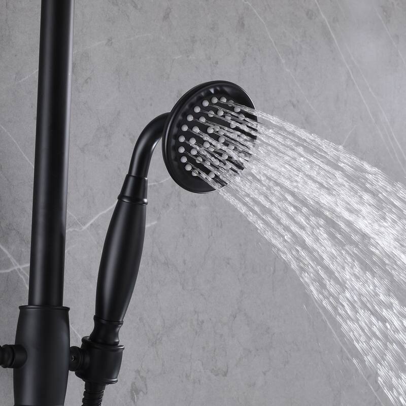 Matte Black Rain Showerhead Shower System with Valve