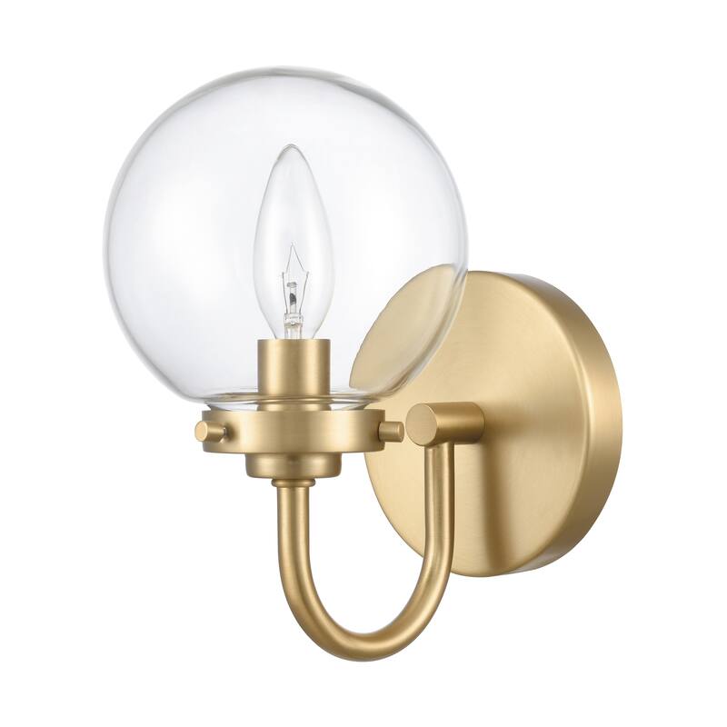 Elk Home Fairbanks Brushed Gold With Clear Shade 1 Light Sconce