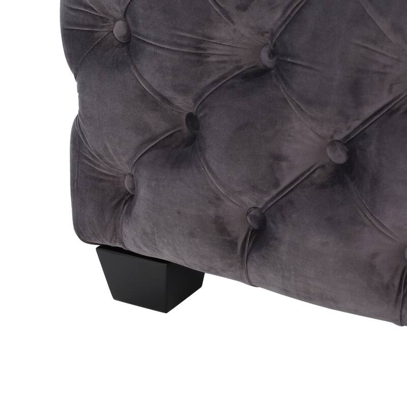 Classic Upholstered Ottoman - Timeless Accent Piece for Bedroom/Living Room