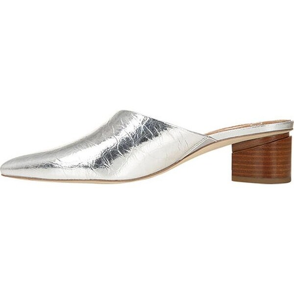 silver mule shoes