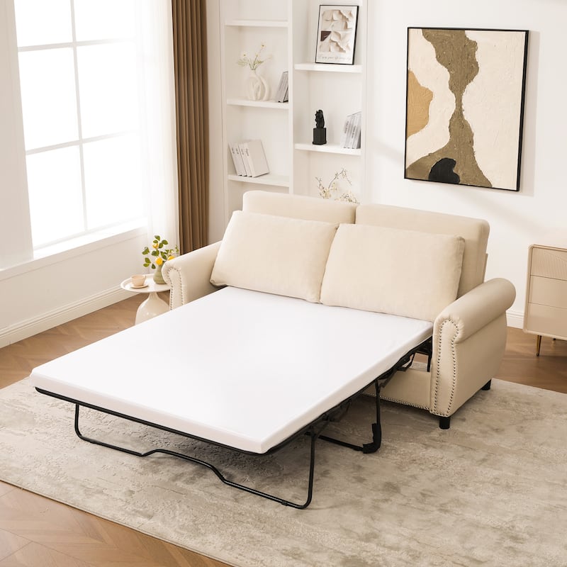 Pull Out Couch with Mattress, Sleeper Sofa Daybed, Upholstery Sectional Loveseat Convertible Sofa Bed