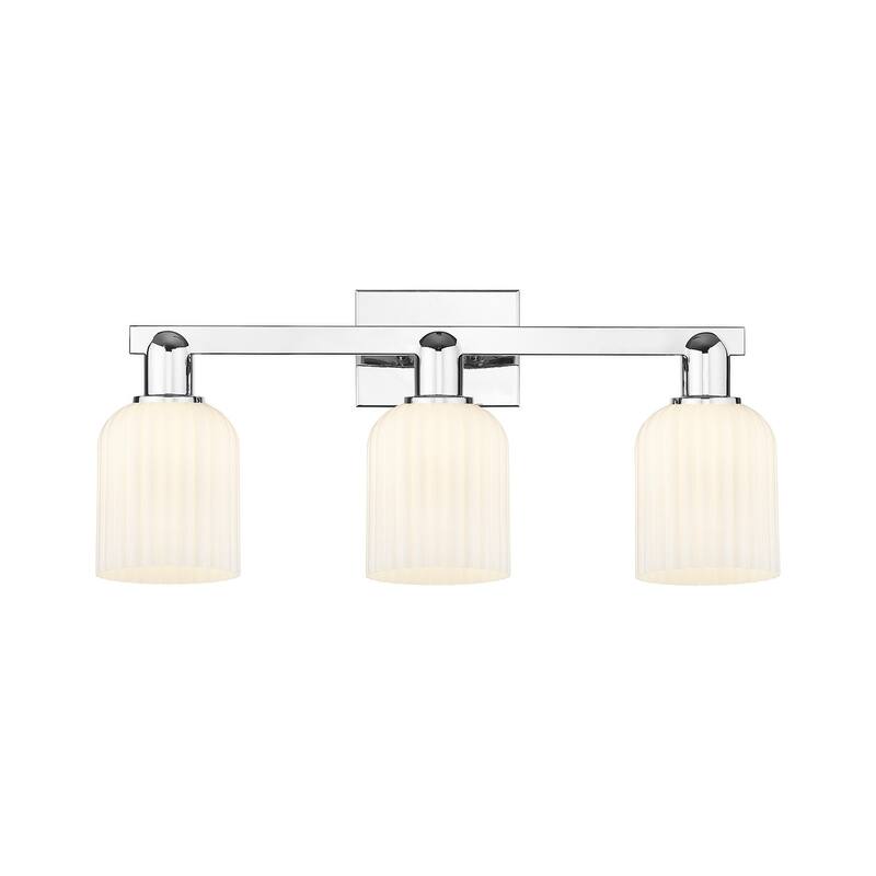 Innovations Lighting 716-3W-11-24 Bridal Veil Vanity Bridal Veil 3 - Polished Chrome / Gloss White