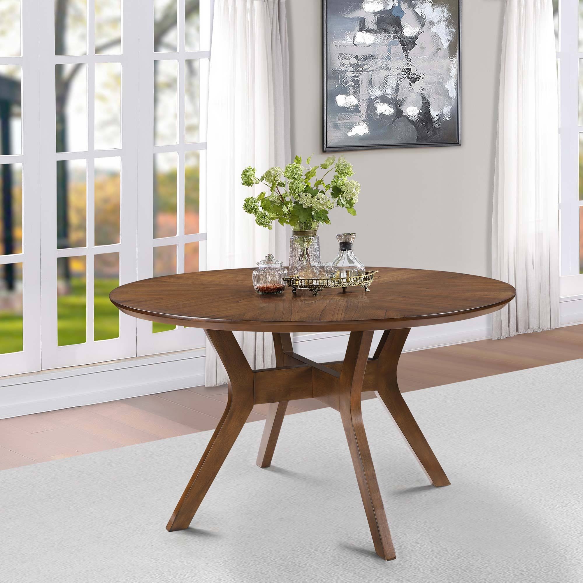 52 Inches Round Solid Wood Dining Table for 4 6 People L52