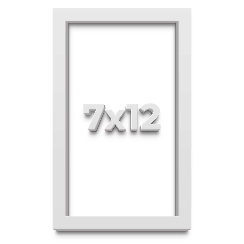 7x12 Shadow Box Frame White 1 Real Wood - Overstock - 35957751