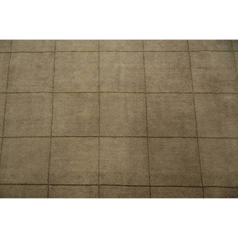 Hand Knotted Oriental 100% Wool Carpet Traditional Contemporary Beige & Ivories Art Deco Area Rug - 10' 0'' X 8' 0''