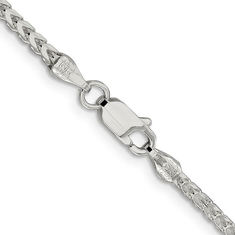 Curata 925 Sterling Silver Solid 2.4mm Franco Chain Necklace (Lobster)