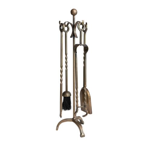 Cast Iron Fire Tool Set - 7.5"L x 7.5"W x 27.8"H