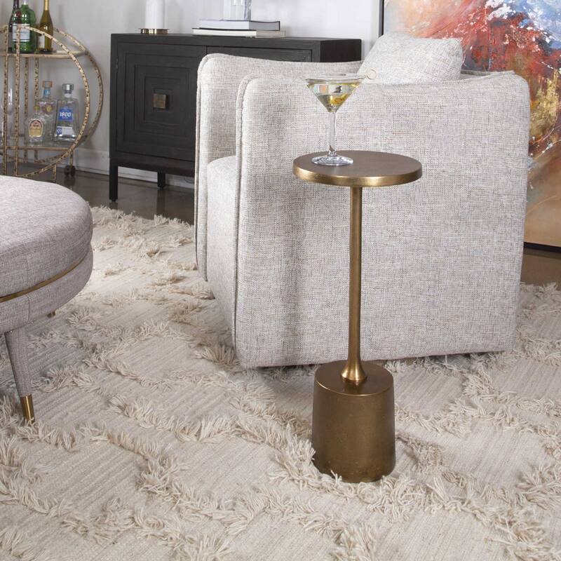 Uttermost Sanaga 10" Diameter Chunky Minimalist Drink Table End Table