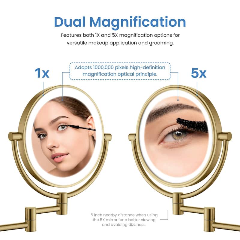 Circular LED Wall Mount Magnifying Make Up Mirror
