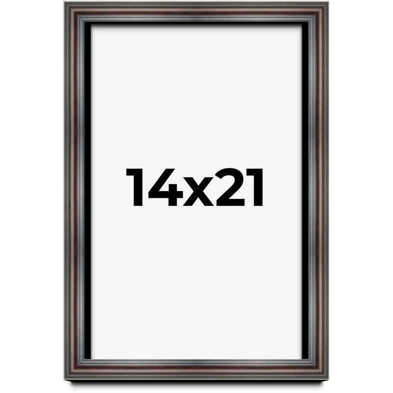 14x21 Shadow Box Frame Brown Cherry | 2.625 Inches Deep Pine Wood