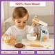 preview thumbnail 3 of 5, Hey Play Wooden Toy Mixer for Kids Kitchen Playset - 9-Piece Toddler Cooking Set for Ages 3 and Up