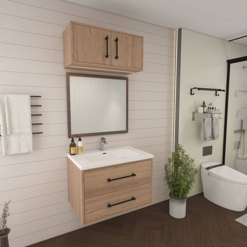 Victoria 30'' Wall-Mounted Vanity Set with Motion Sensor LED light Top Cabinet.