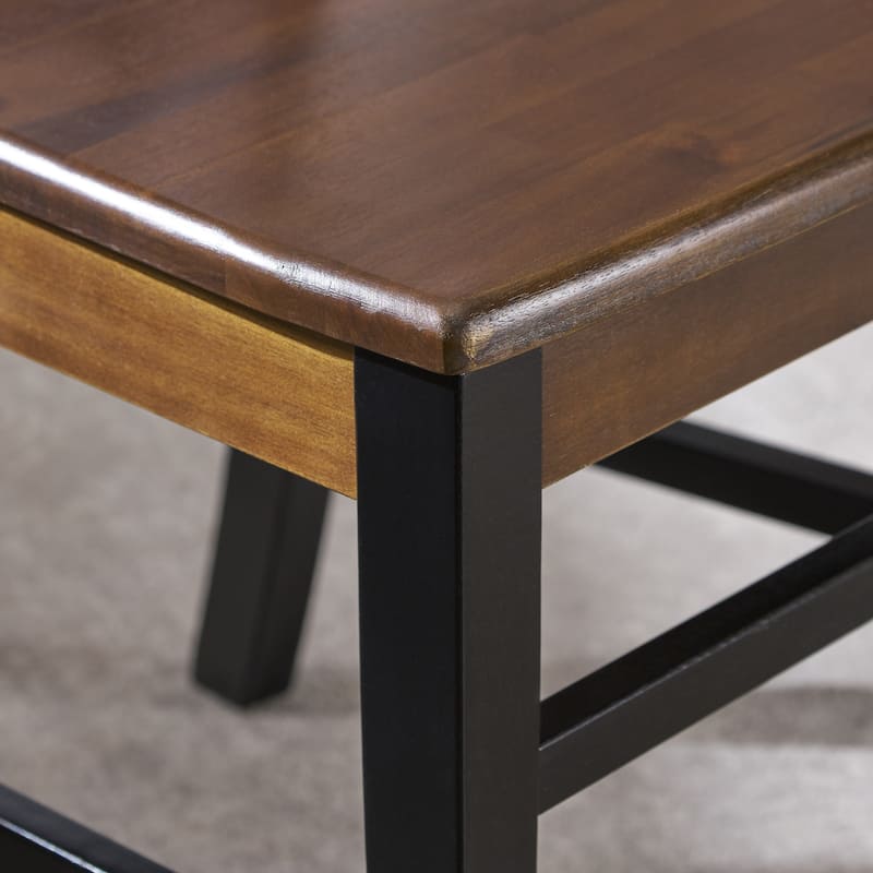 Farmhouse Acacia Wood Dining Chairs - Black