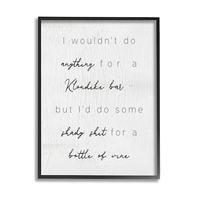 Stupell Humorous Wine Bottle Rustic Calligraphy Phrase Framed Wall Art, Design by Daphne Polselli