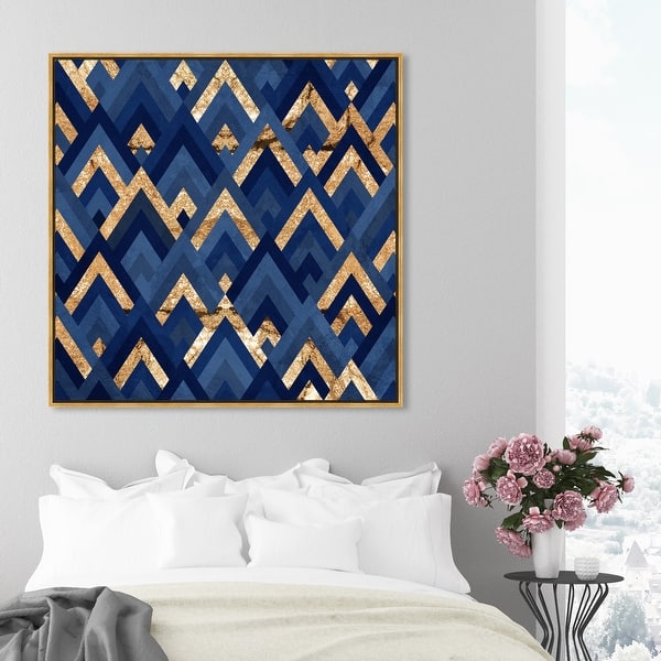 Shop Oliver Gal Sparkle In My Eye Gold Abstract Wall Art Framed Canvas Print Patterns Blue Gold Overstock 31794710