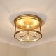 preview thumbnail 2 of 4, Golden Lighting Payton 3-light Flush Mount in Matte Black