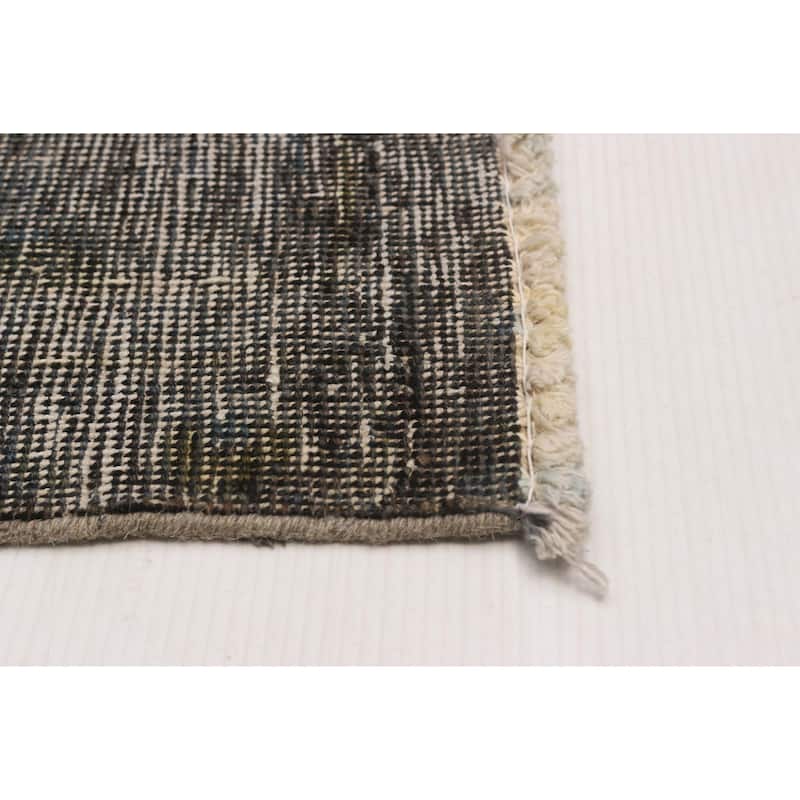 ECARPETGALLERY Hand-knotted Color Transition Black, Dark Grey Wool Rug - 9'4 x 12'1