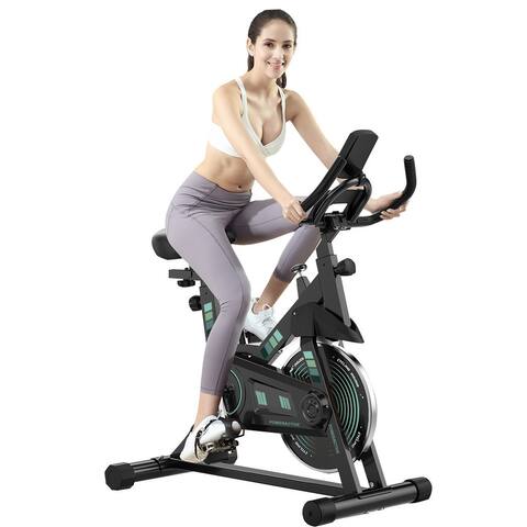 Indoor Cycling Bike Professional Exercise Cycle Bike Sport Bike With LCD Digital Monitor Phone Holder - 36x18.5x46in