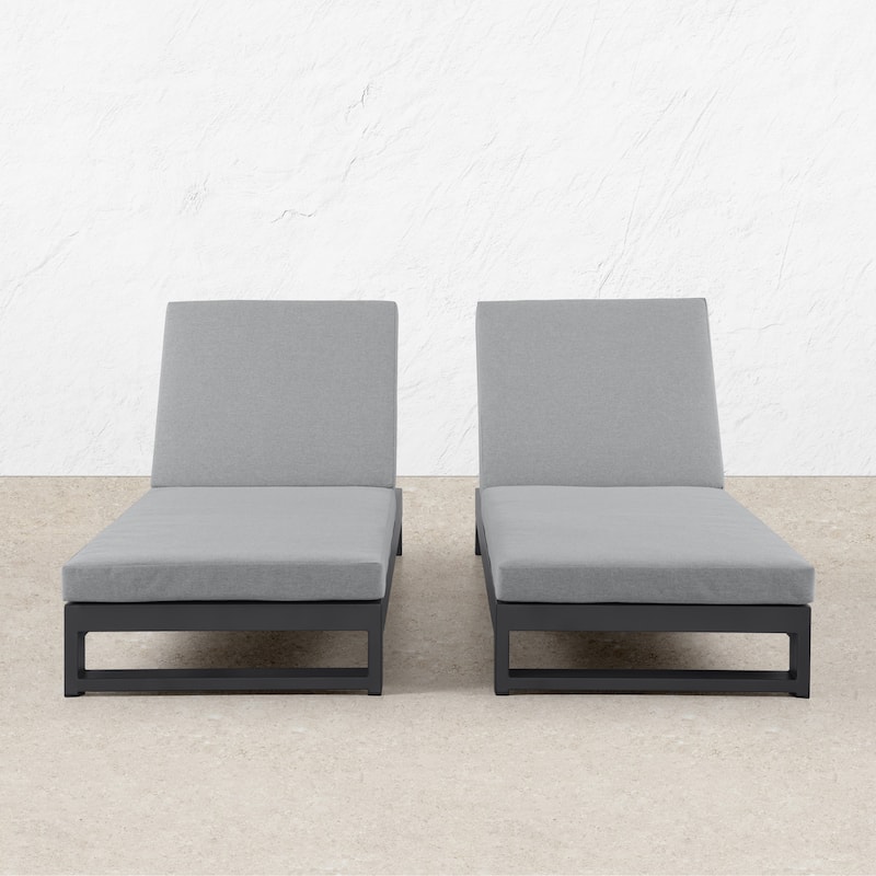 KOVA Minimalist Aluminum Outdoor Chaise Lounge (Set of 2)