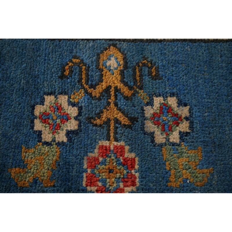 Garden Design Kazak Oriental Accent Rug Hand-Knotted Wool Carpet - 3'8" x 4'11"