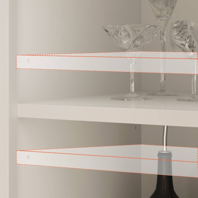 Timechee 55.1'' Accent Storage Cabinet Mirror Sideboard Buffet Cabinet