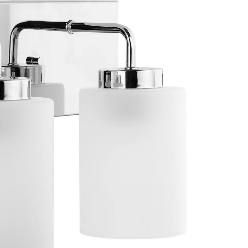 Merry Collection Two-Light Polished Chrome and Etched Glass Transitional Style Bath Vanity Wall Light