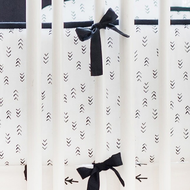 black and white crib bumper