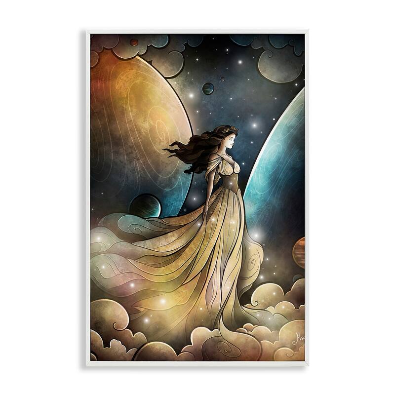 Stupell Heir of Heaven Portrait Framed Giclee Art Design By Mandie Manzano - 12 x 18 - White