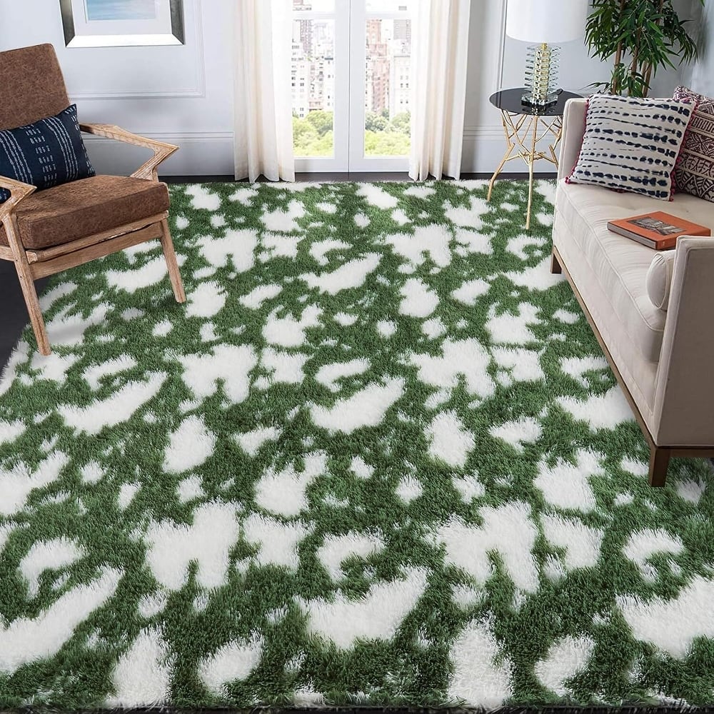 Modern Abstract Area Rug for Hallways Living Room Patio Decor Green - 2' x 3'