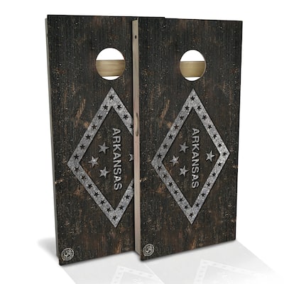Arkansas Flag Rustic Outdoor Cornhole Board Set