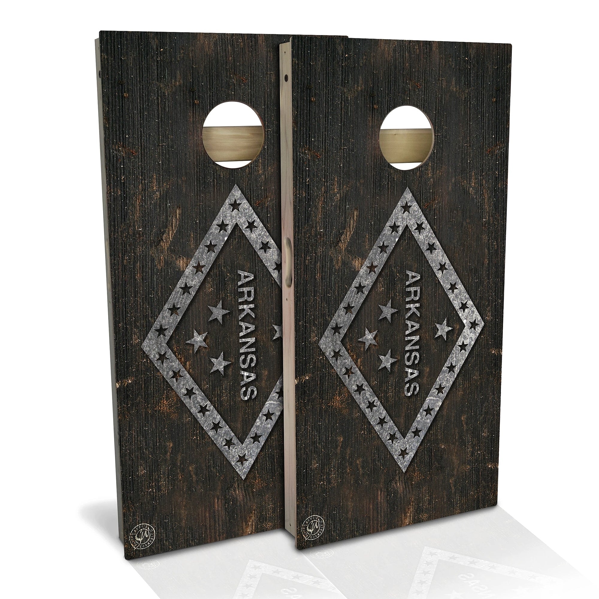 Arkansas Flag Rustic Outdoor Cornhole Board Set