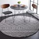 SAFAVIEH Arizona Shag Lotta Moroccan 1.2-inch Thick Rug - 6'7" x 6'7" Round - Grey/Ivory