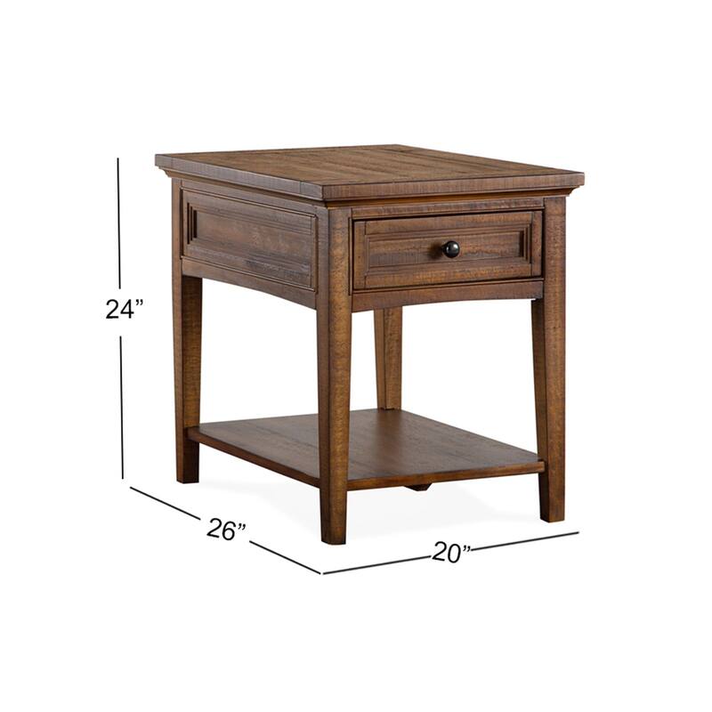 Magnussen Home Bay Creek Toasted Nutmeg Rectangular End Table - 20''W x 26''D x 24''H