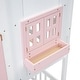 preview thumbnail 4 of 22, Artsy Twin over Twin Wood House Roof Bunk Bed with Roof, Window Box, Door, Safety Guardrails and Ladder
