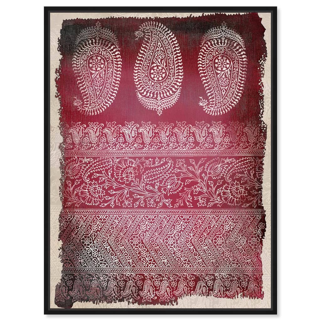 Burgundy Stamps Canvas by Art Remedy
